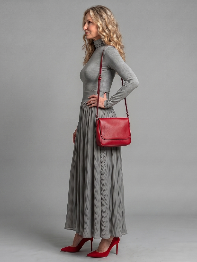 Marlowe | Long-Sleeve Turtleneck Midi Dress