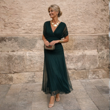 Emily | Draped Flutter-Sleeve Maxi Dress
