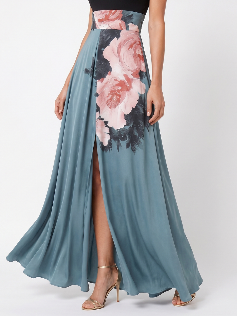 Celestine | Floral Halter Maxi Dress