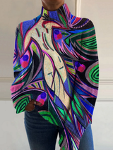 Elsa | Artful Roll-Neck Top