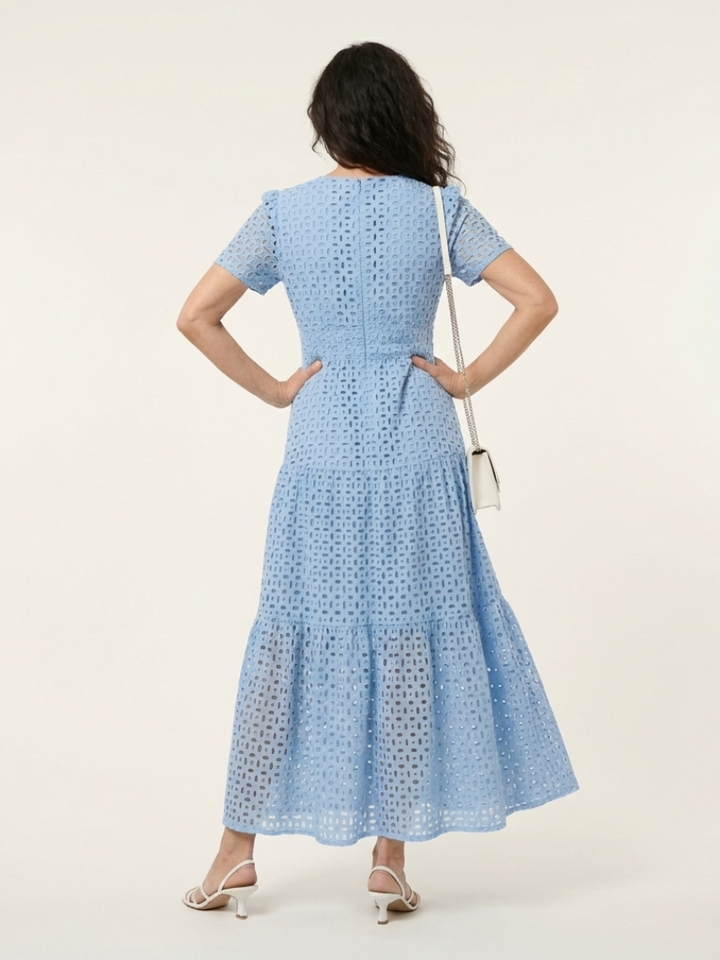 Rosalyn | Tiered Flutter-Sleeve Midi Dress