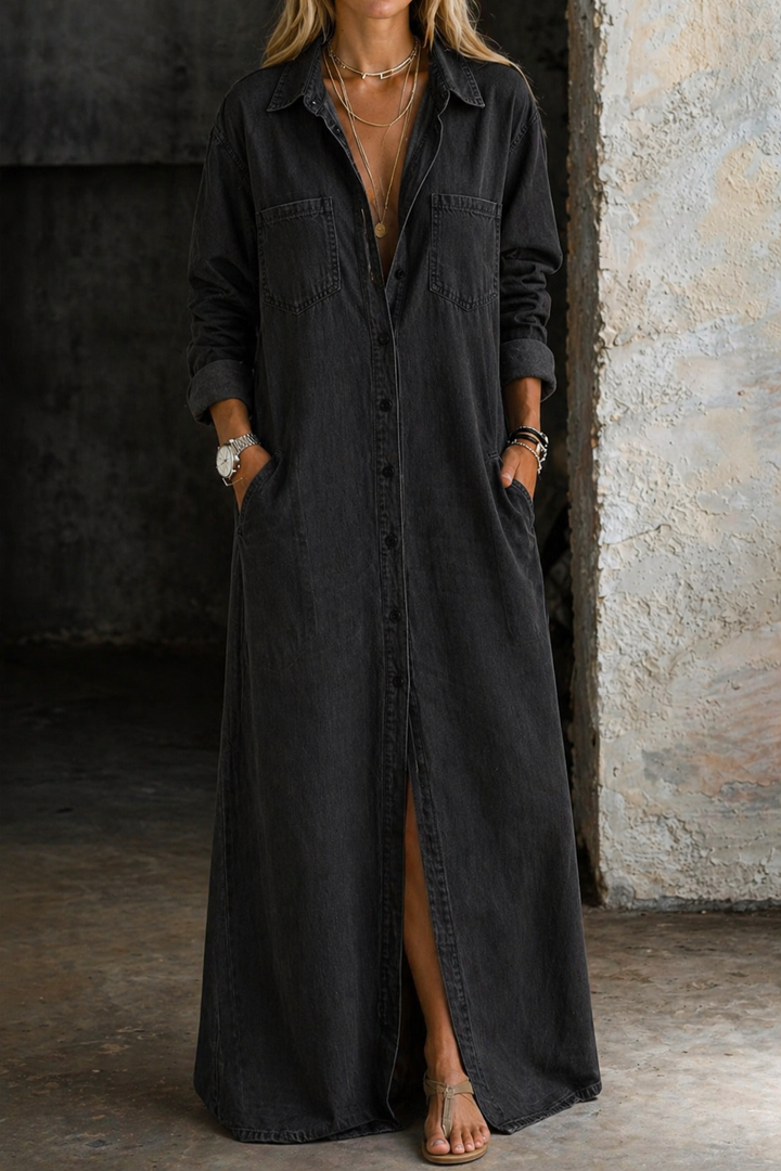 Gemma | Relaxed Button-Front Maxi Dress
