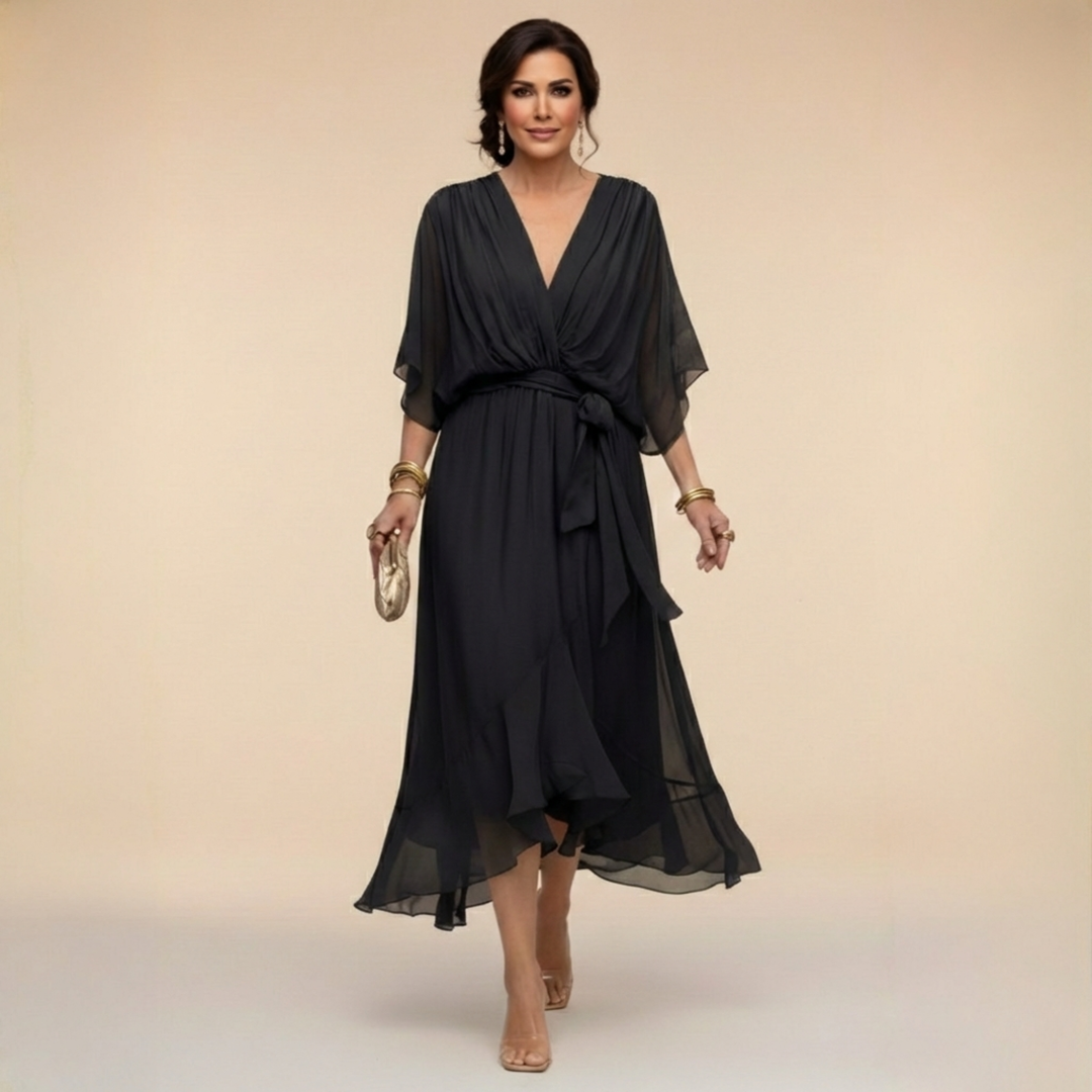 Kathleen | Flowing V-Neck Midi Dress