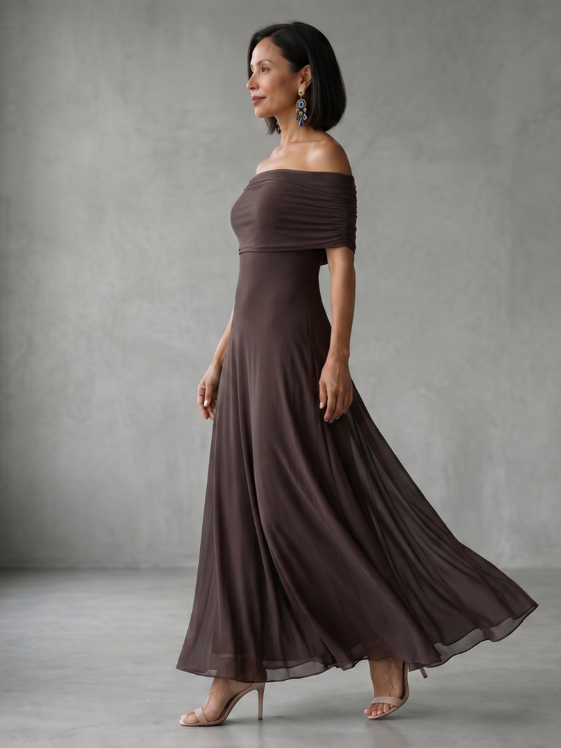 Nerissa | Off-Shoulder Draped Midi Dress
