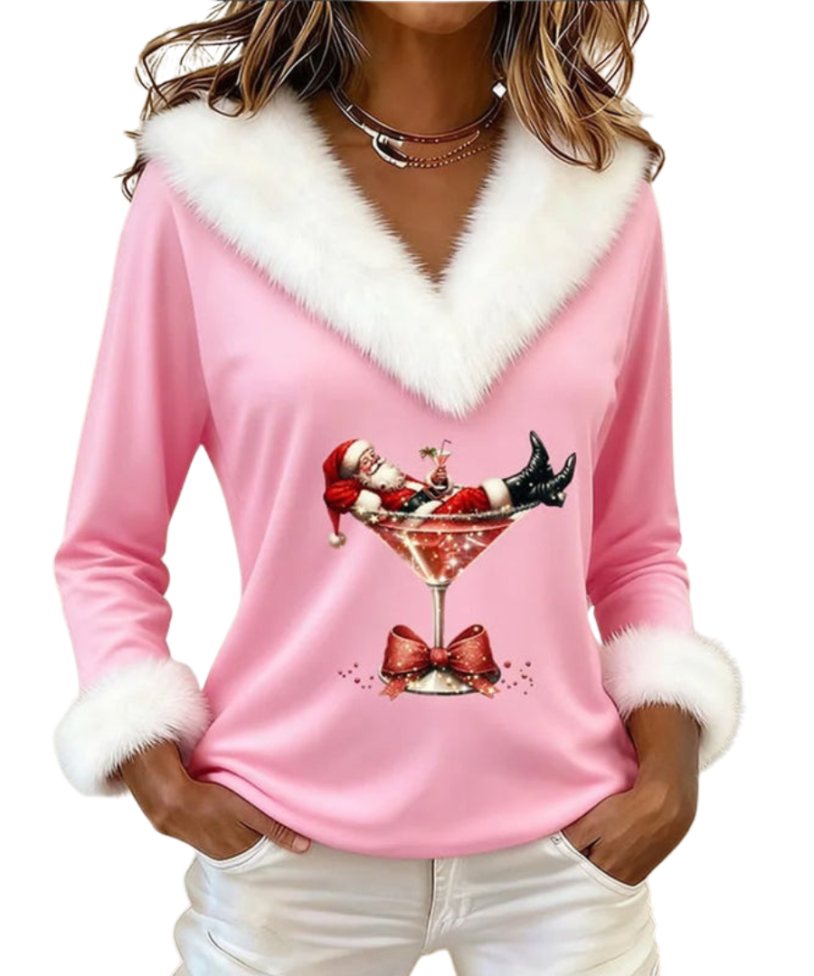 Bettina | Festive Fur-Trim Top