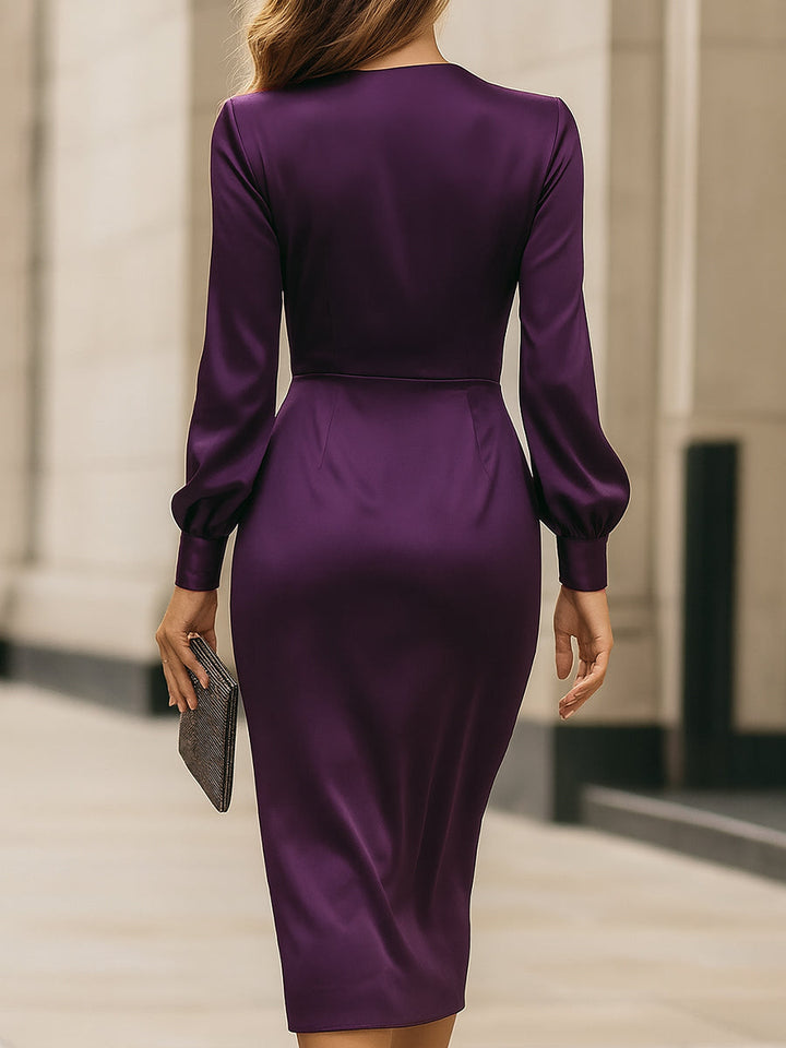 Helen | Draped Wrap Midi Dress