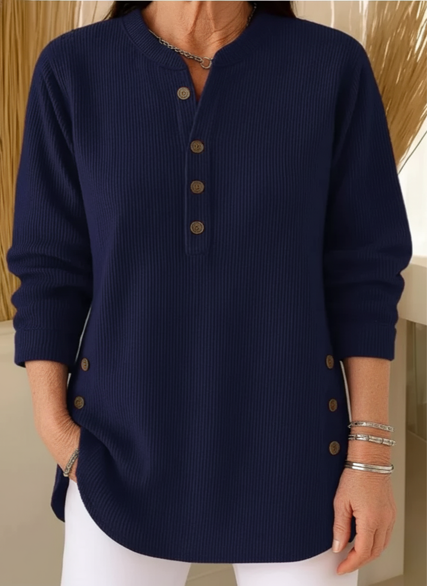 Rhiannon | Ribbed Button-Detail Tunic