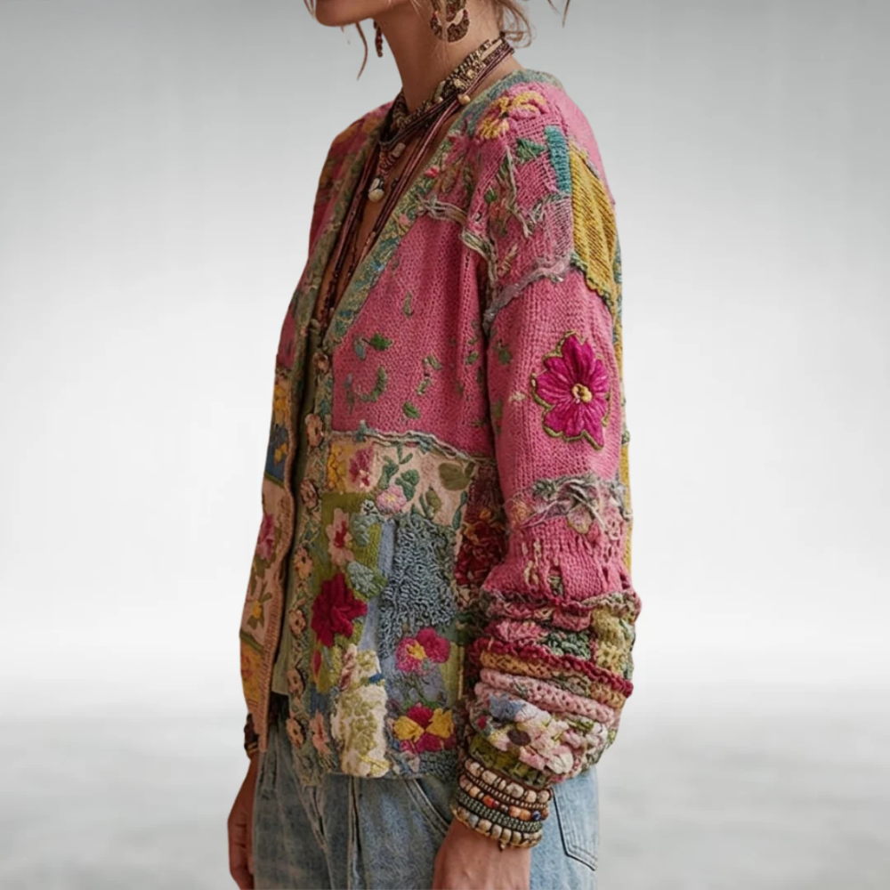 Maeve | Floral Patchwork Boho Cardigan
