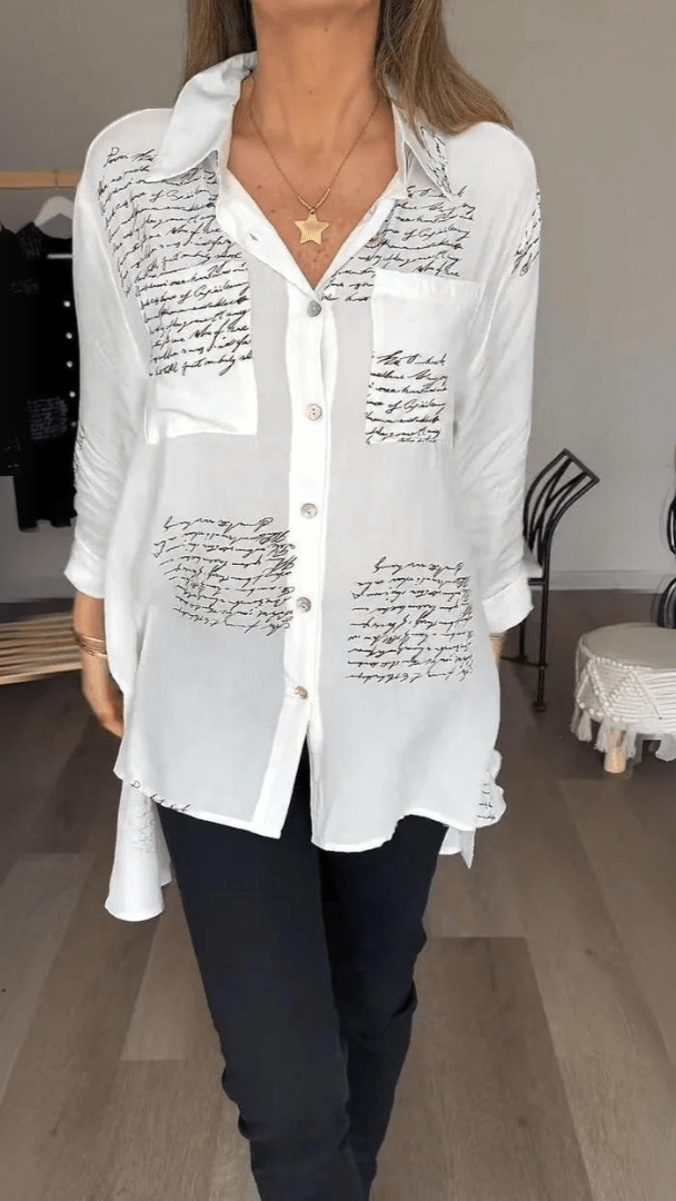 Odile | Relaxed Script-Print Shirt