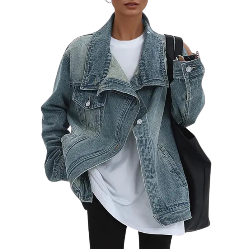 Naomi | Vintage-Washed High-Neck Jacket