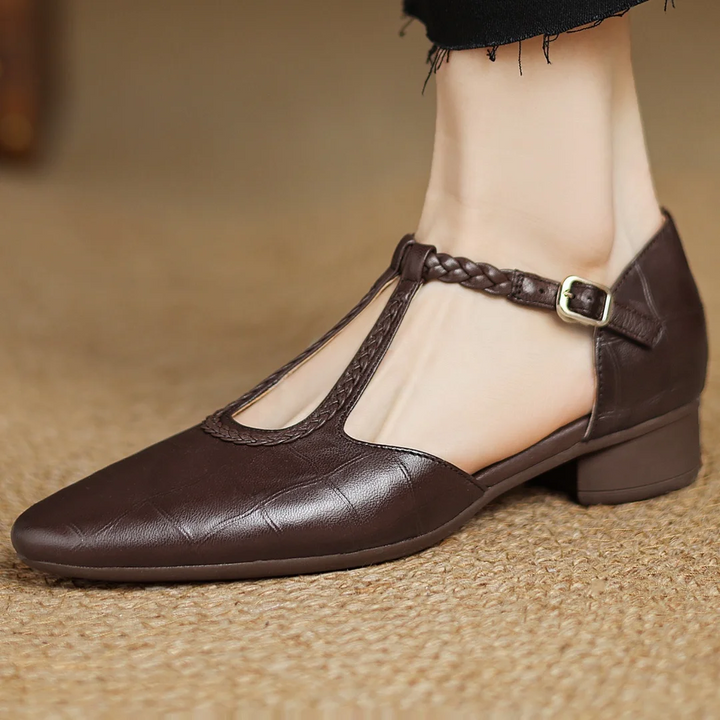 Maud | Braided T-Strap Mary Jane Flats