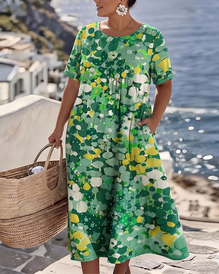 Sylvia | Blossom-Print Midi Dress