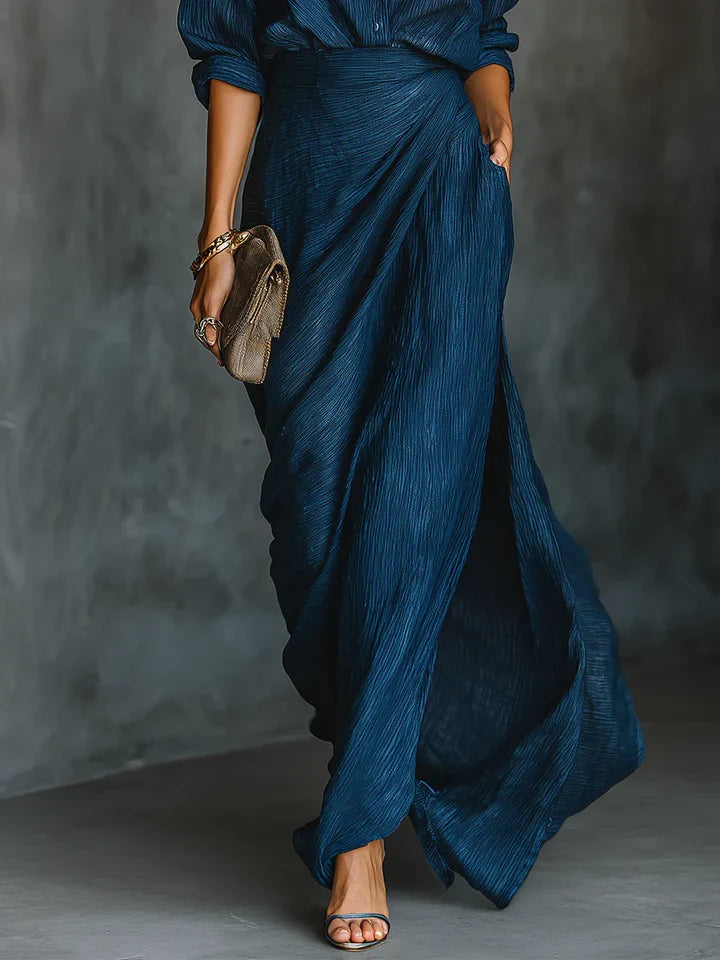 Odalie | Draped Two-Piece Maxi Set