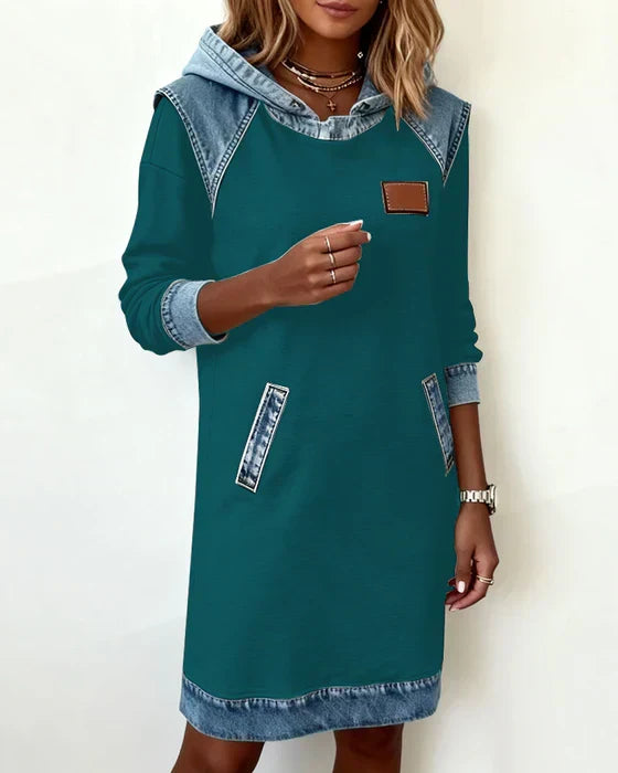 Mallory | Contrast Hooded Dress