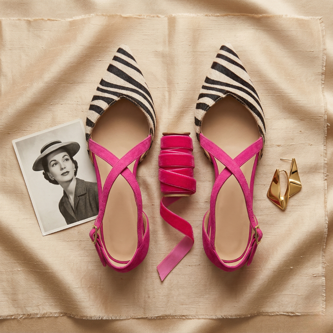 Audrey | Pointed Cross-Strap Flats