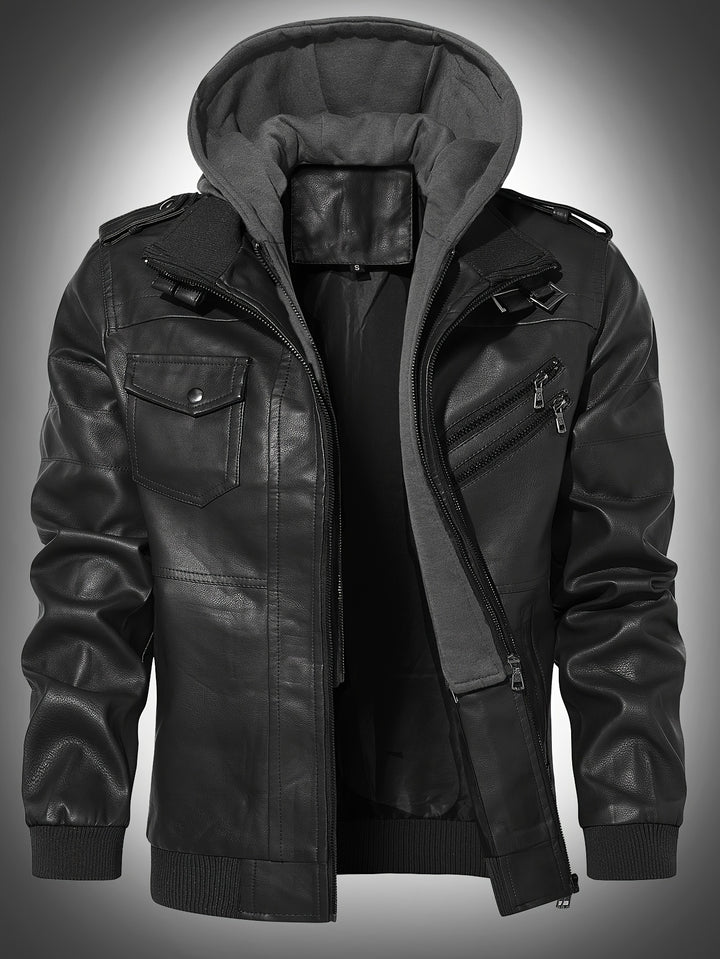 Callum | Hooded Rugged Biker Jacket