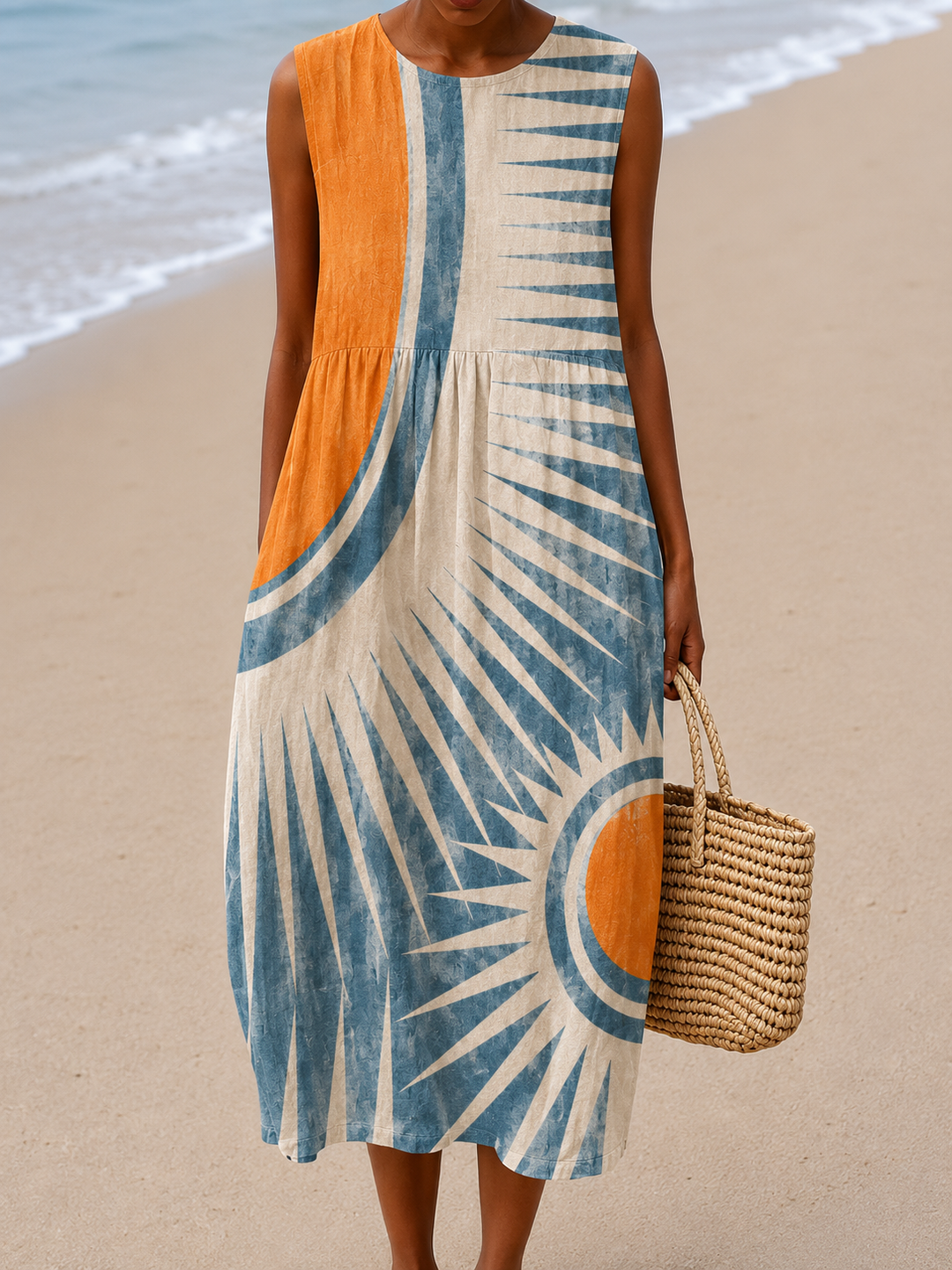 Tamara | Sun-Print Sleeveless Dress