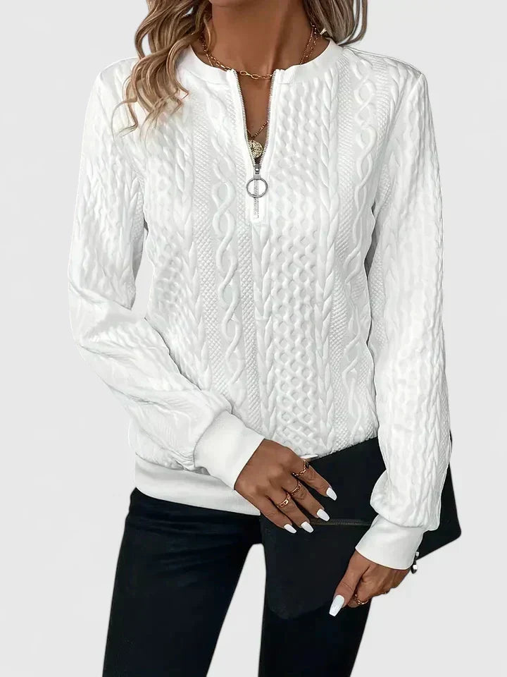 Celeste | Textured Quarter-Zip Sweater