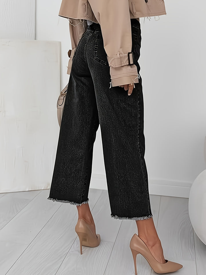 Priya | Cropped Straight-Leg Jeans