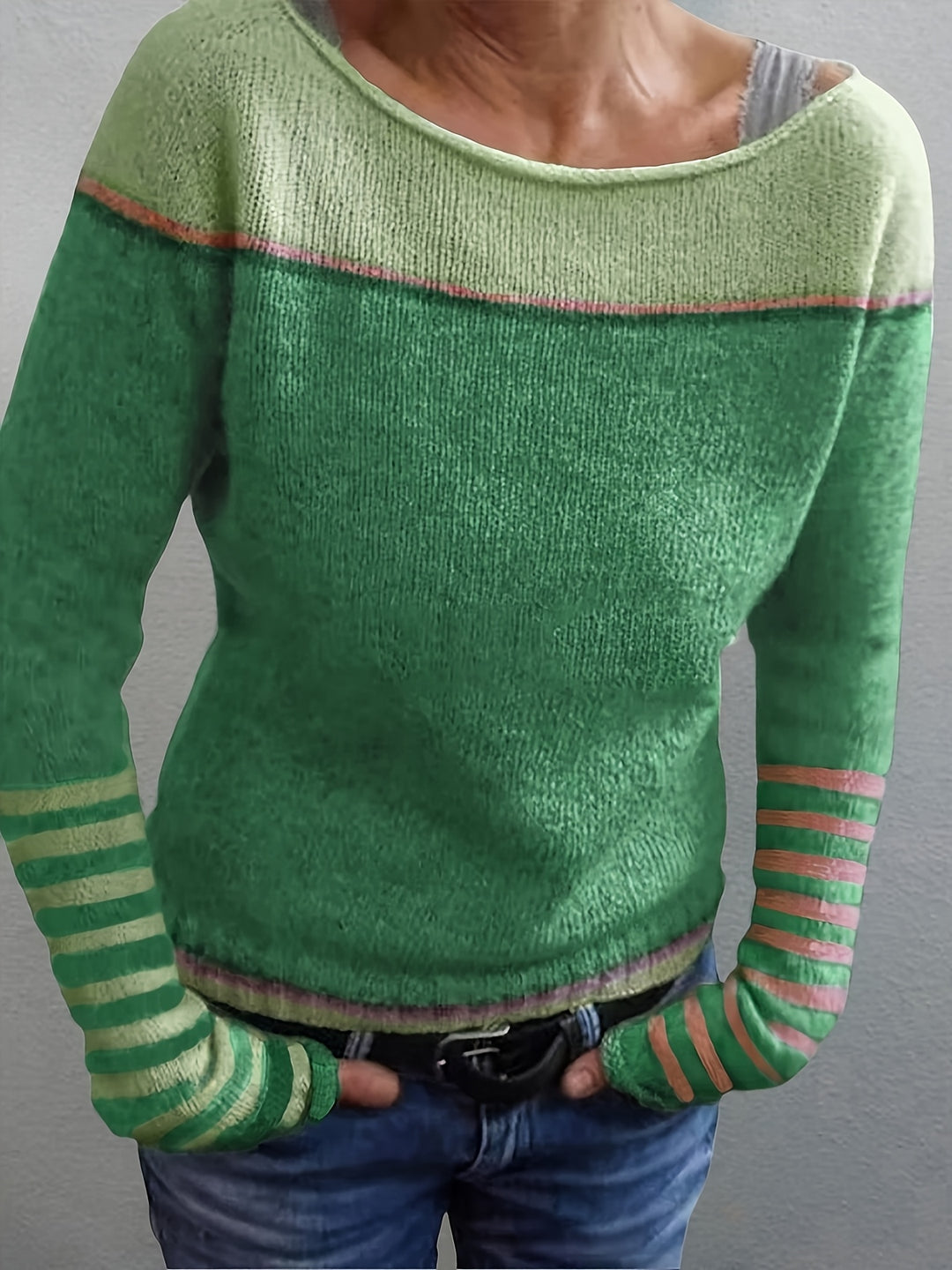 Marion | Colour-Block Long Sleeve Jumper