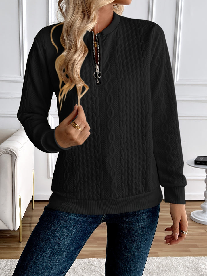 Elise | Textured Half-Zip Pullover