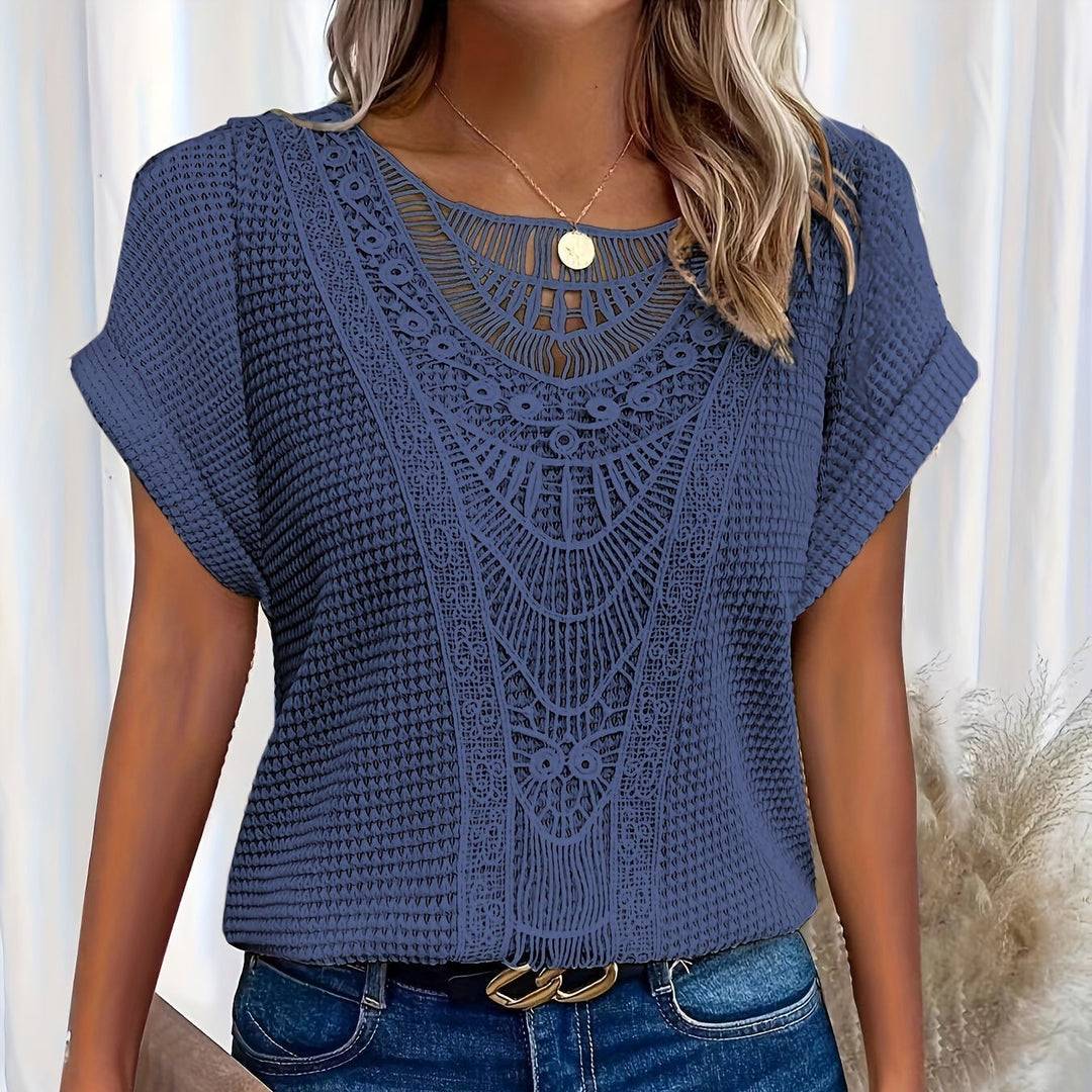 Annalise | Crochet-Detail Short Sleeve Top