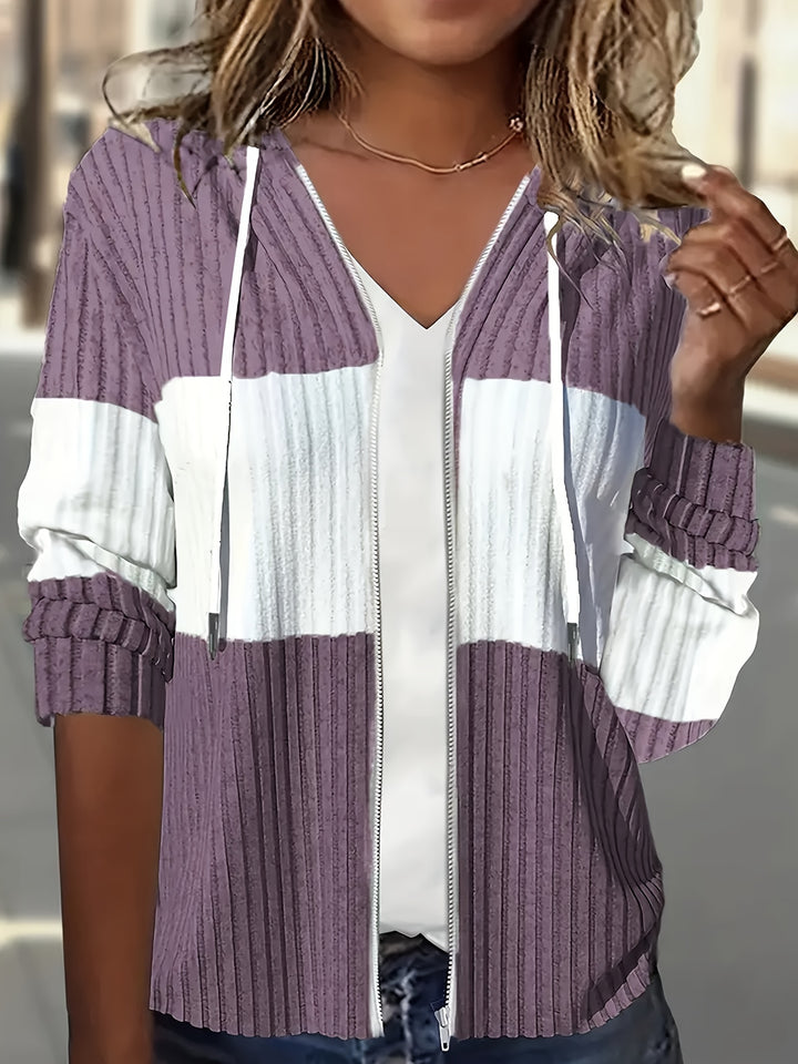 Lydia | Colour Block Hooded Jacket