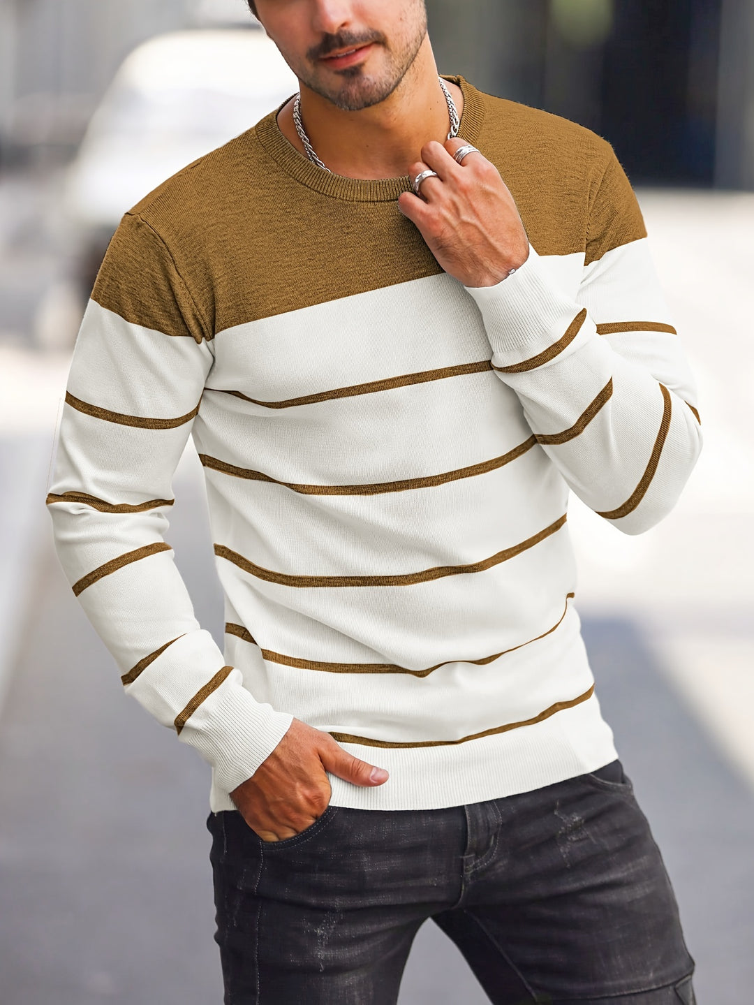 Harrison | Colour-Block Striped Sweater