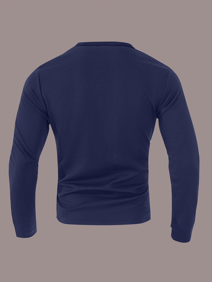 Bryce | Textured Contrast Henley Shirt