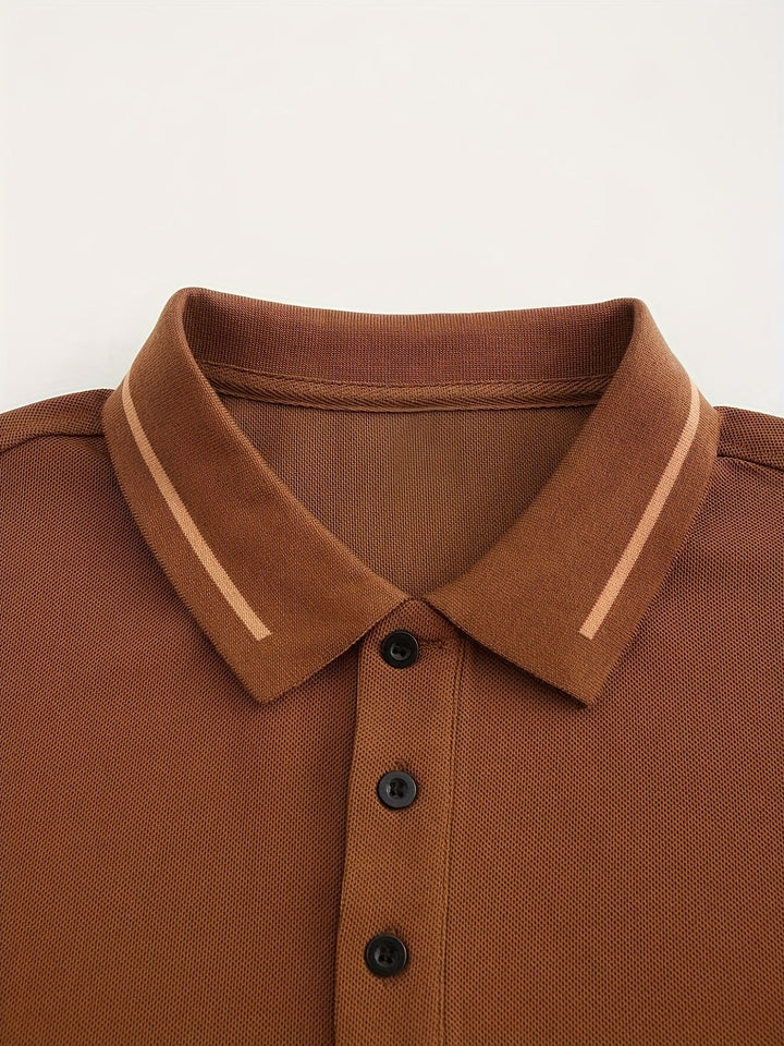 Weston | Long Sleeve Contrast-Trim Polo