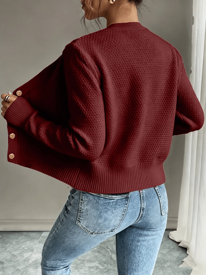 Lorraine | Cable-Knit Button-Front Cardigan