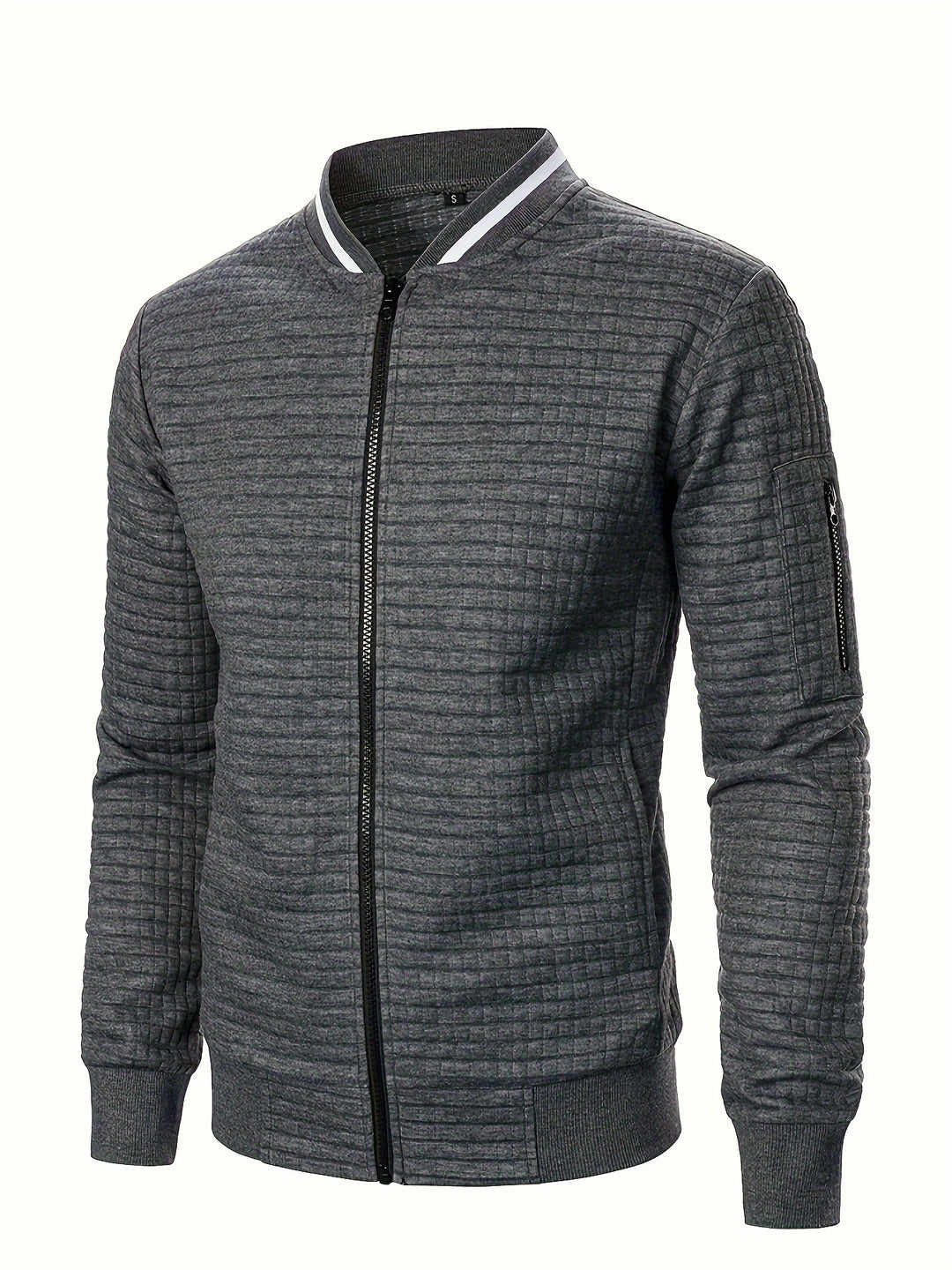 Spencer | Textured Zip-Up Bomber Jacket
