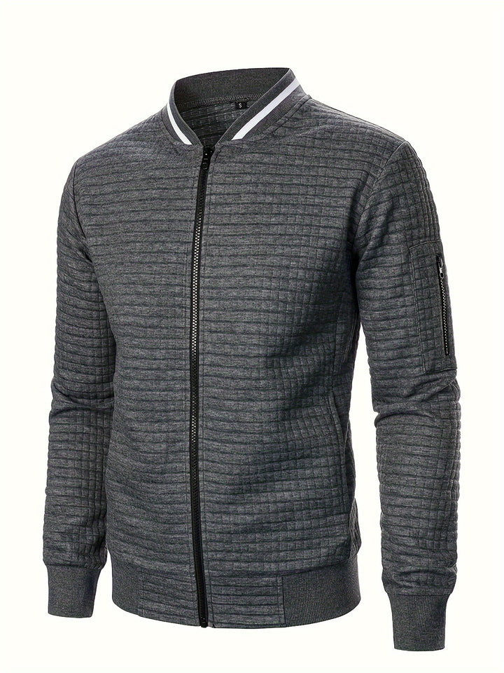Spencer | Textured Zip-Up Bomber Jacket