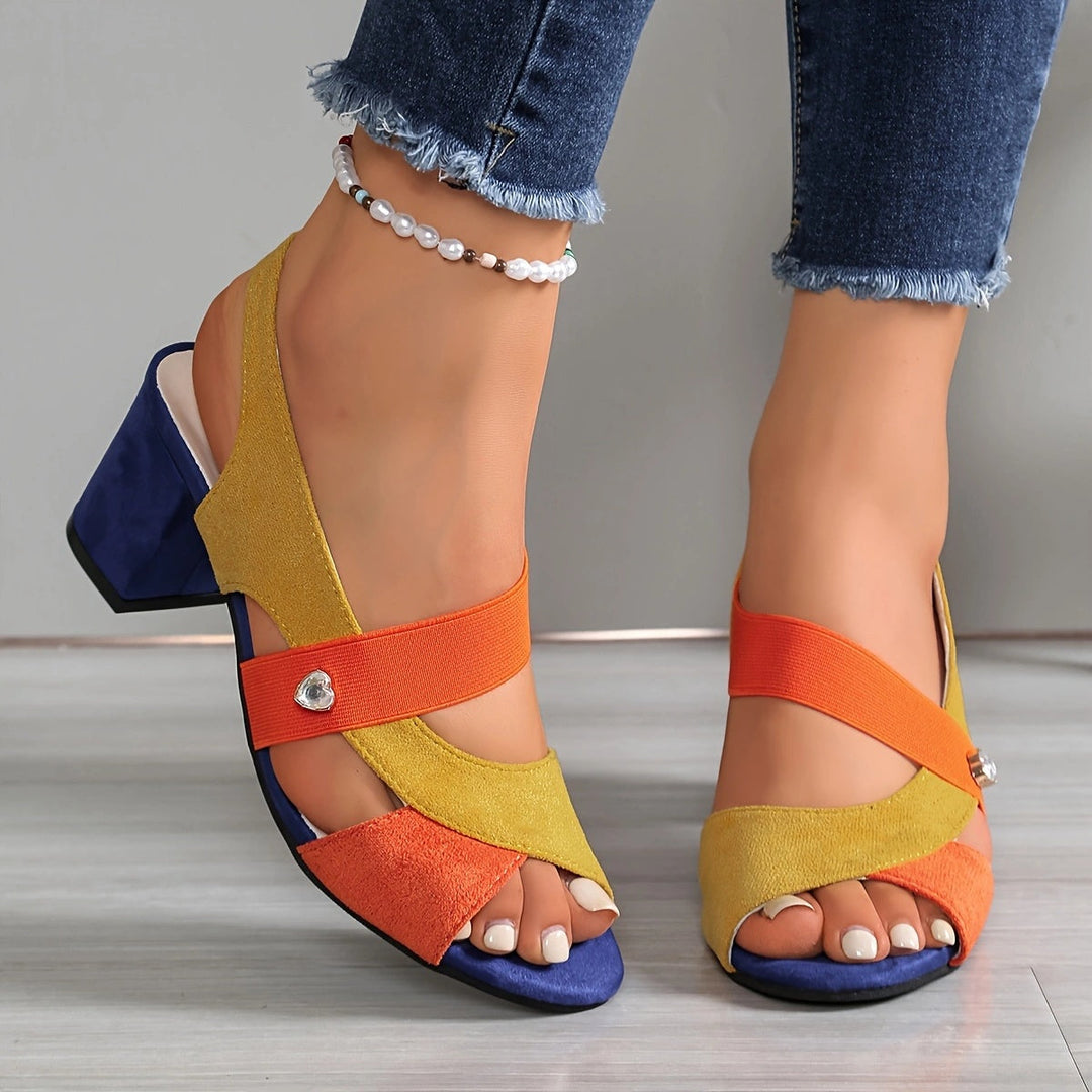 Pamela | Cross Strap Block Heel Sandals