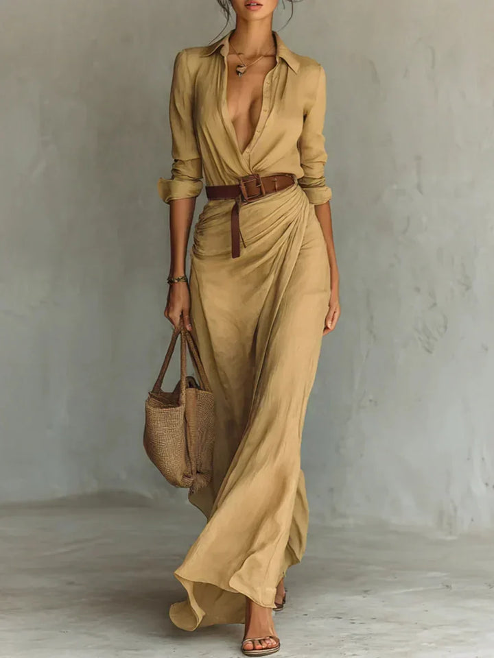 Cosima | Belted Wrap Maxi Dress