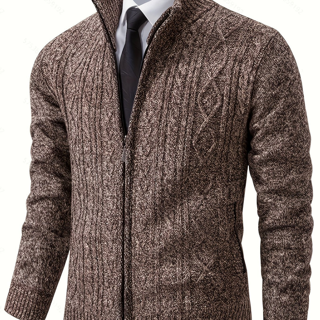 Alistair | Textured Full-Zip Cardigan