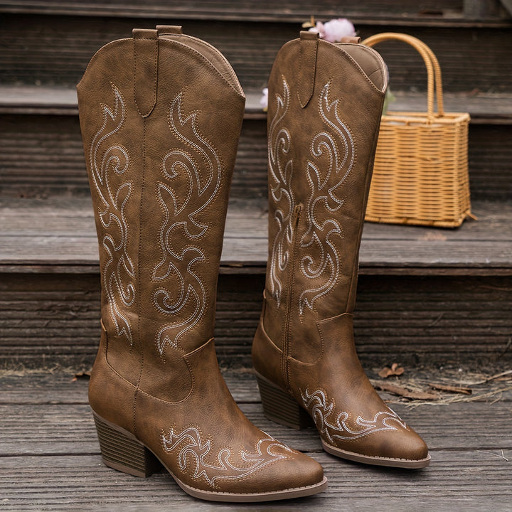 Delaney | Embroidered Western Boots