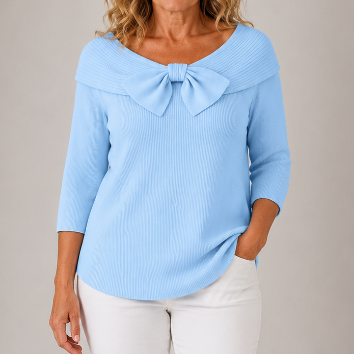 Jocelyn | Elegant Bow-Neck Knit Top