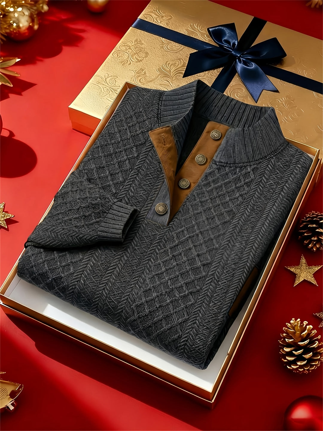 Lorenzo | Textured Stand-Collar Pullover