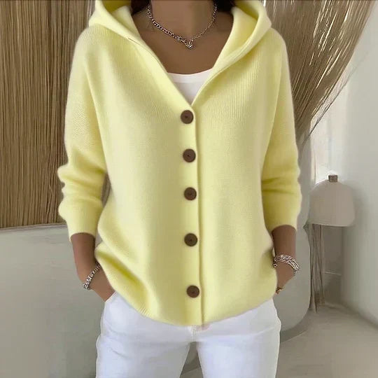 Clara | Relaxed Hooded Button-Up Cardigan