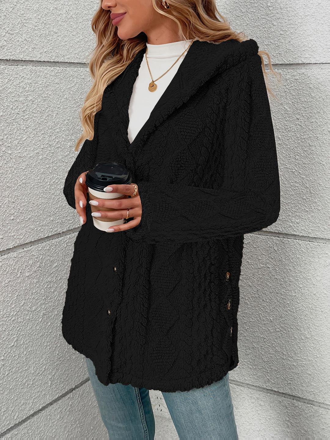 Marlena | Cosy Textured Hooded Jacket