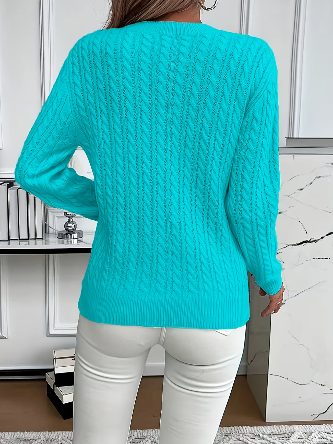 Maeve | Cable-Knit Round Neck Jumper