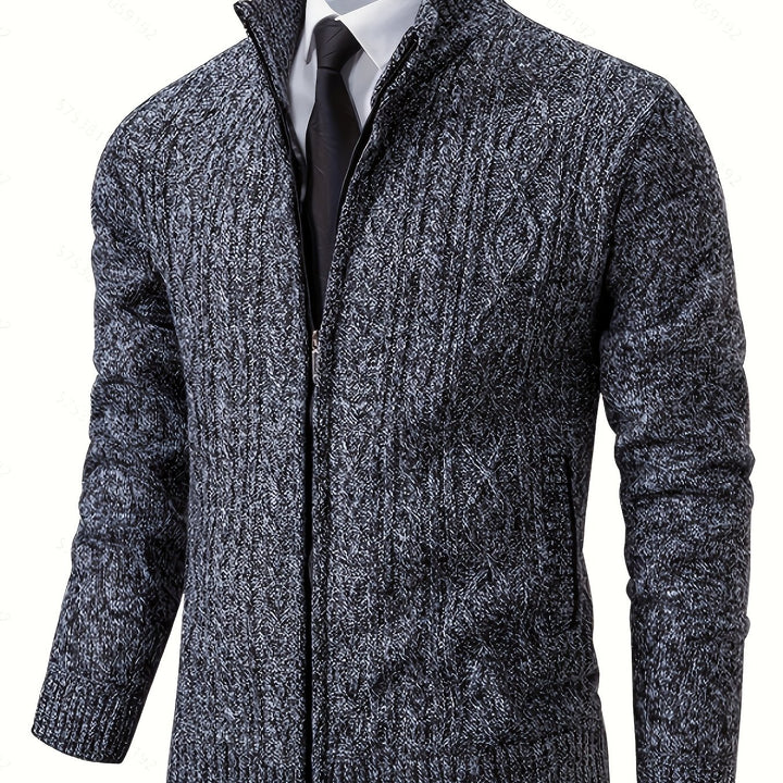 Alistair | Textured Full-Zip Cardigan