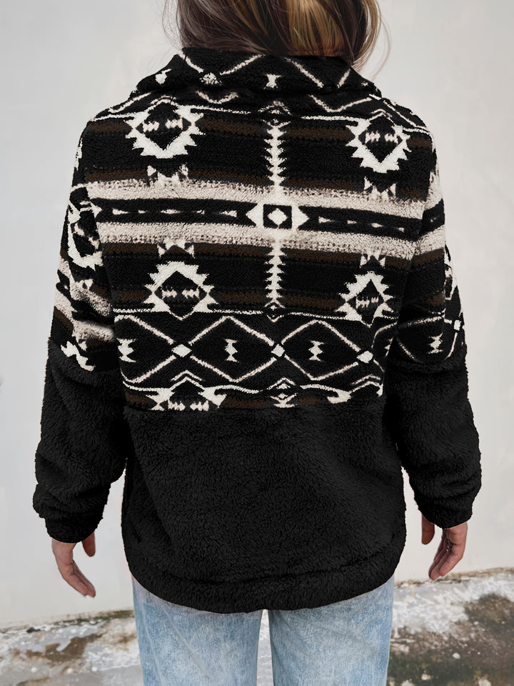 Coralie | Aztec-Pattern Half-Zip Pullover