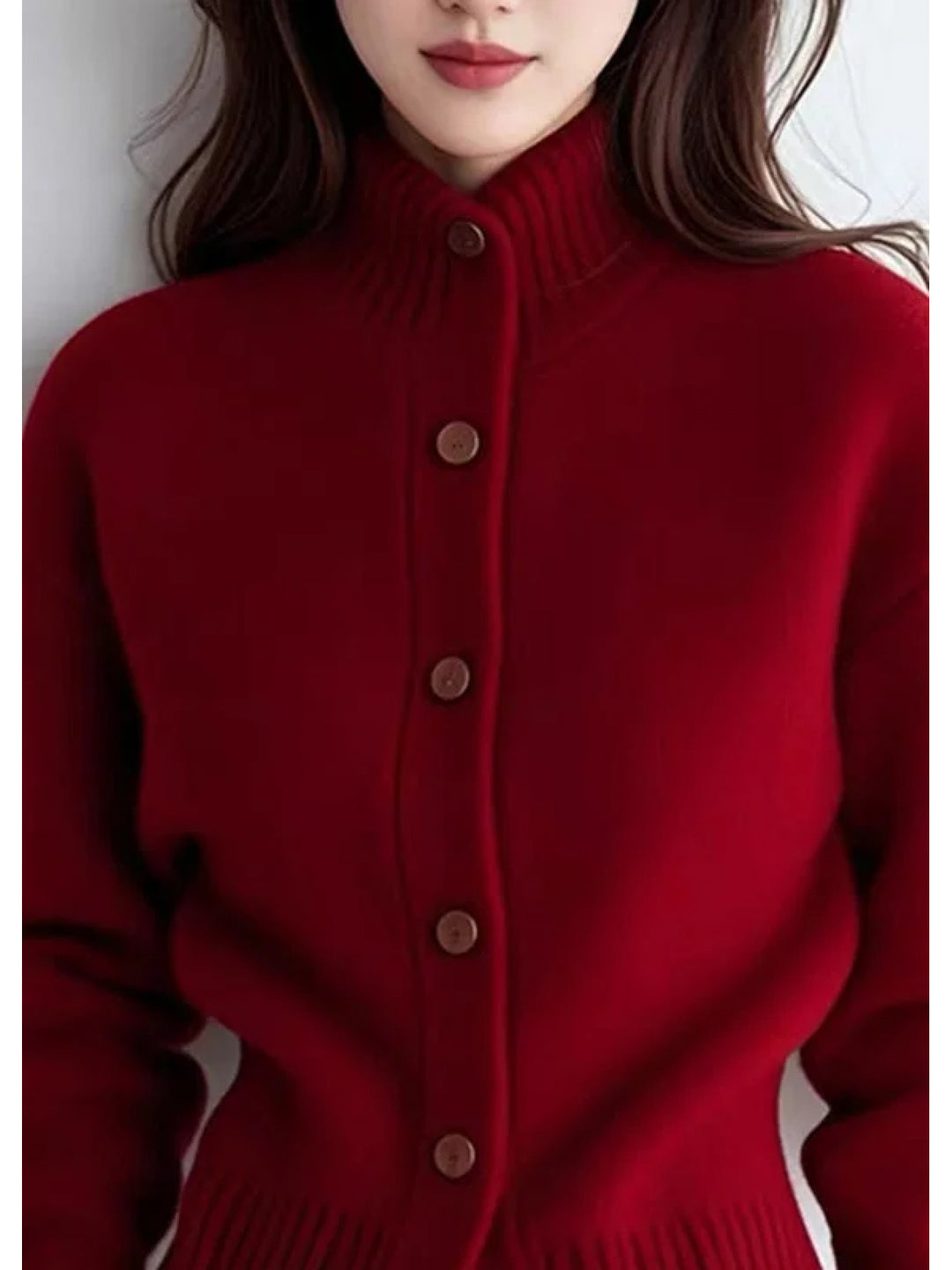 Henrietta | High-Neck Button-Front Cardigan