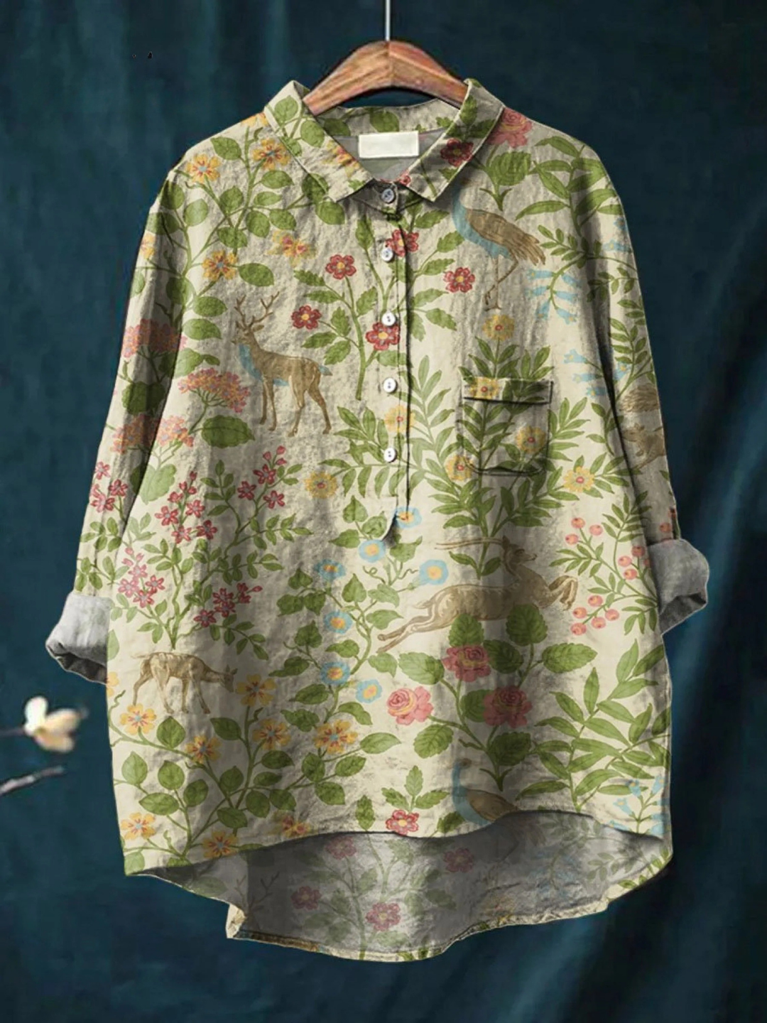 Clara | Woodland Print Relaxed Shirt