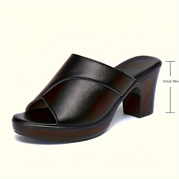 Priscilla | Elegant Block-Heel Mules