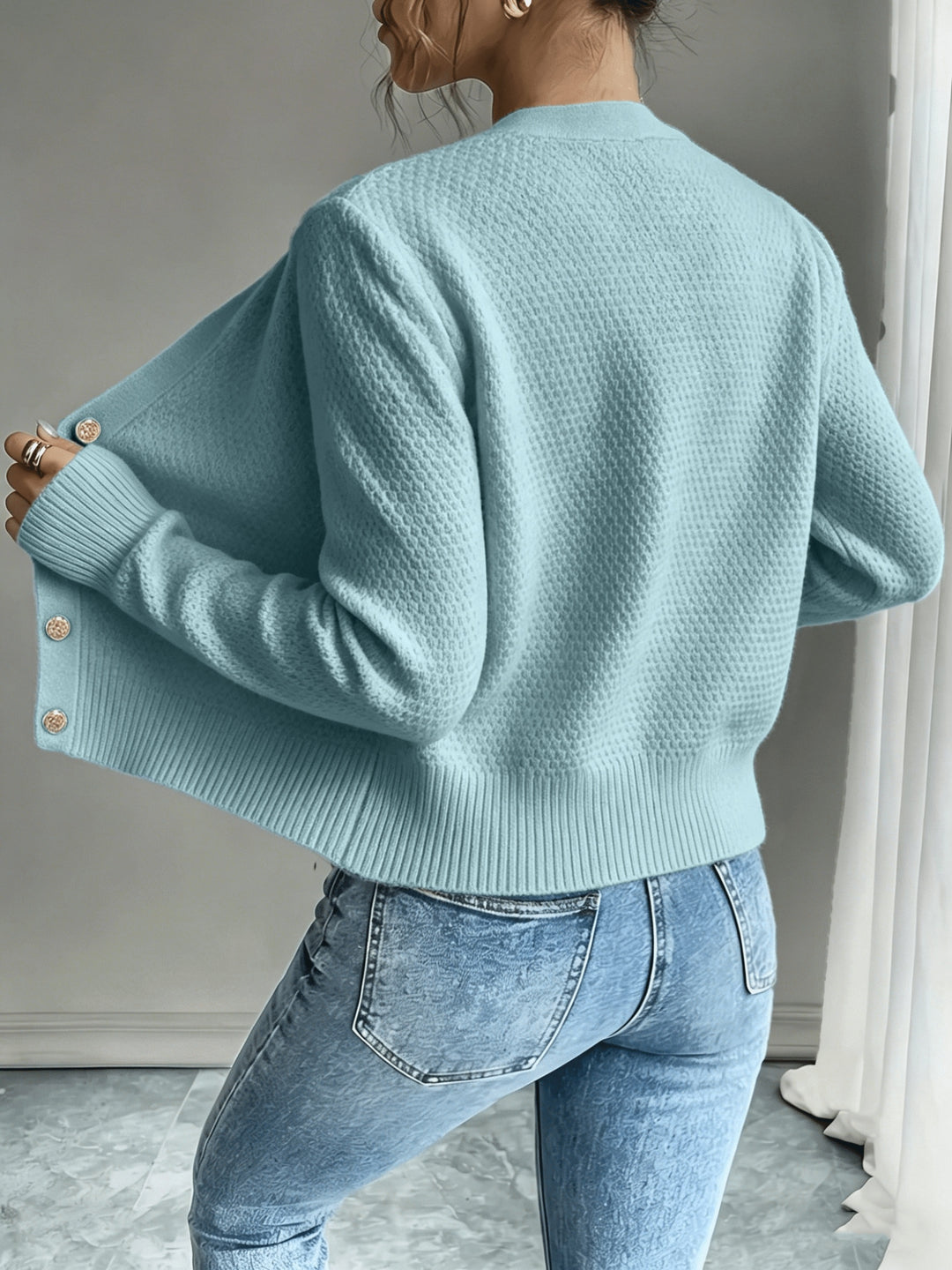 Lorraine | Cable-Knit Button-Front Cardigan