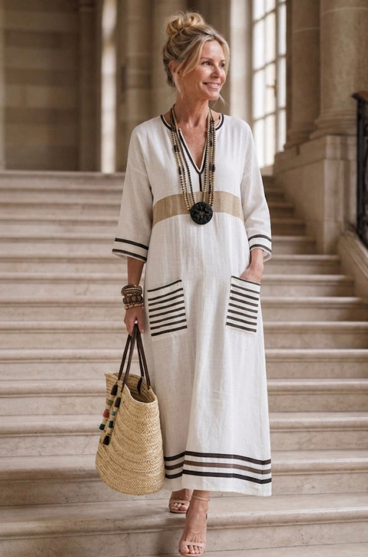 Eliana | Relaxed V-Neck Maxi Dress