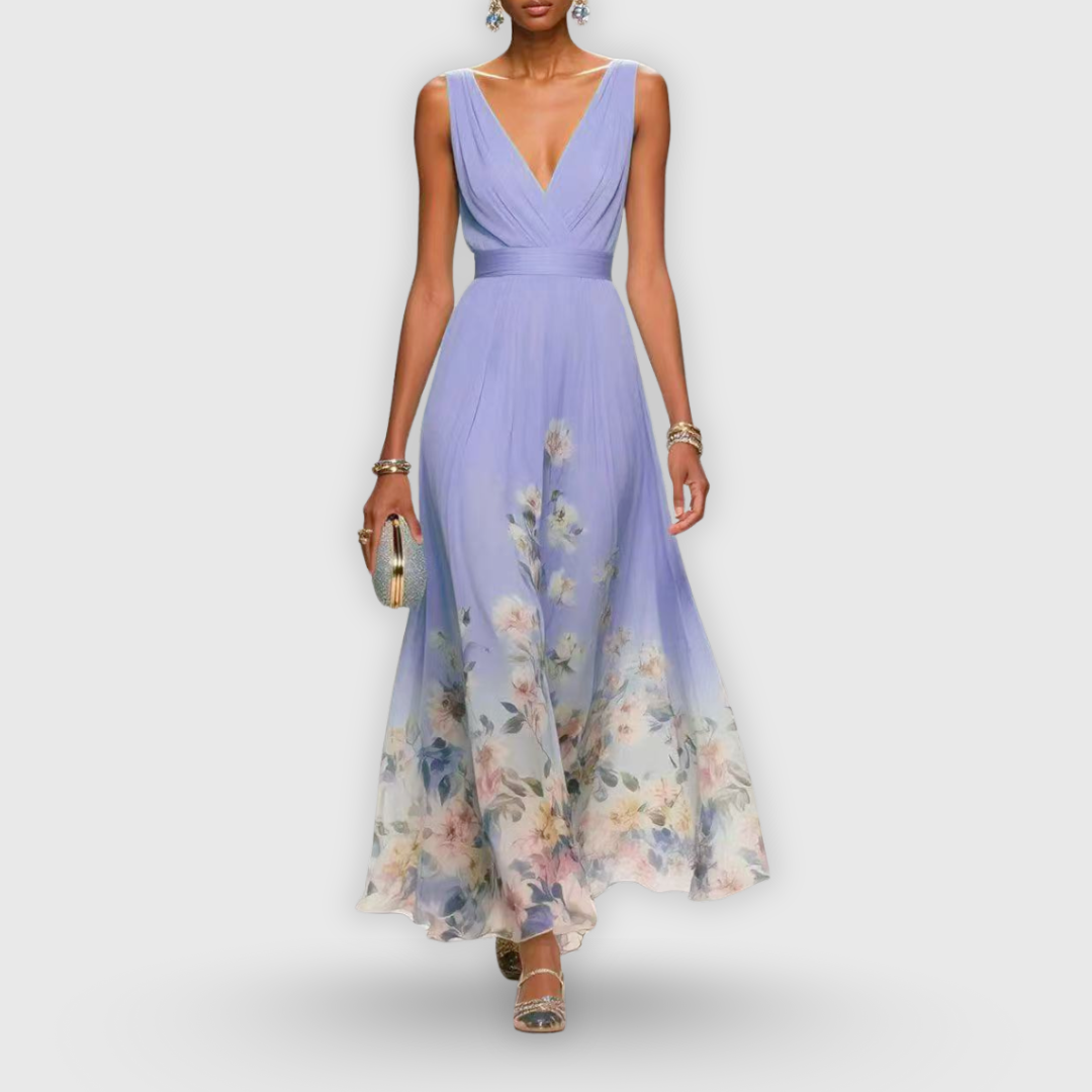 Florence | Elegant Sleeveless Floral Maxi Dress